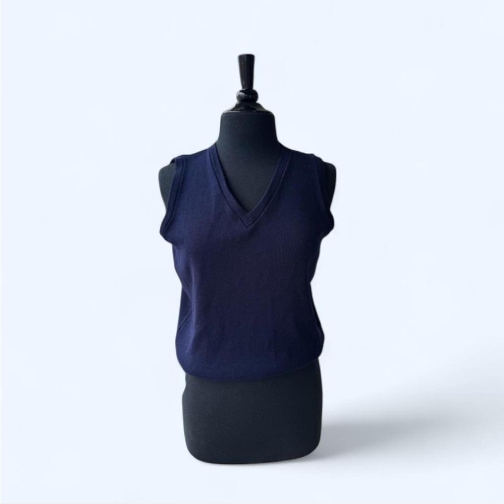 Vintage School Uniform Navy Preppy Collegiate Sweater Vest